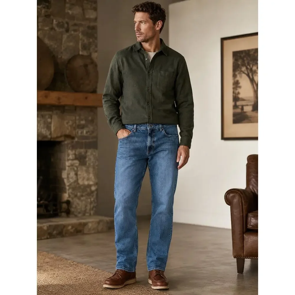 Orvis Men's Straight Jeans - Medium Blue Wash
